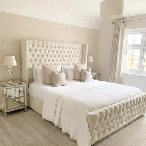 Luxury winged bed frame plush - luxury,
