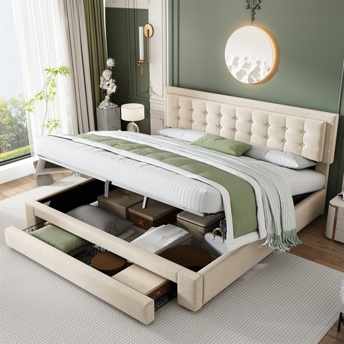 Ottoman storage gas lift - storage, bed