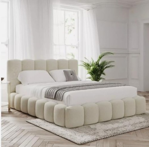 Luxury boucle ottoman storage - luxury,