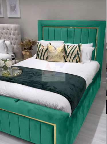 Plush velvet hilton panel bed - plush,
